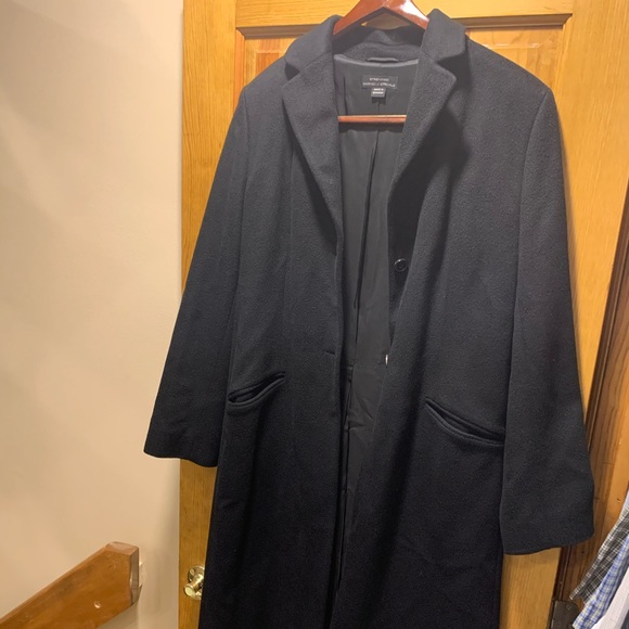 Gabriele Strehle Cashmere Long Black Pea Coat - Picture 2 of 3